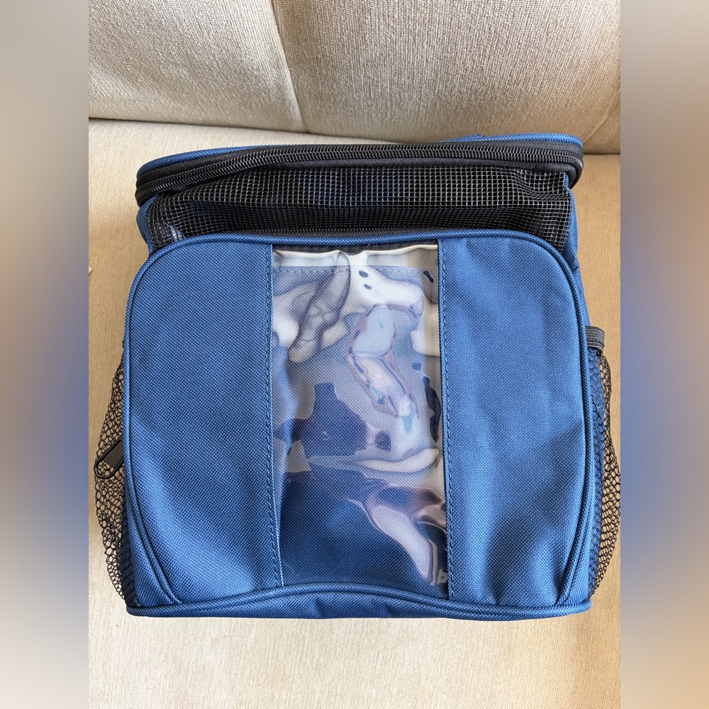 Blue Travel Toiletry Bag with Clear Window